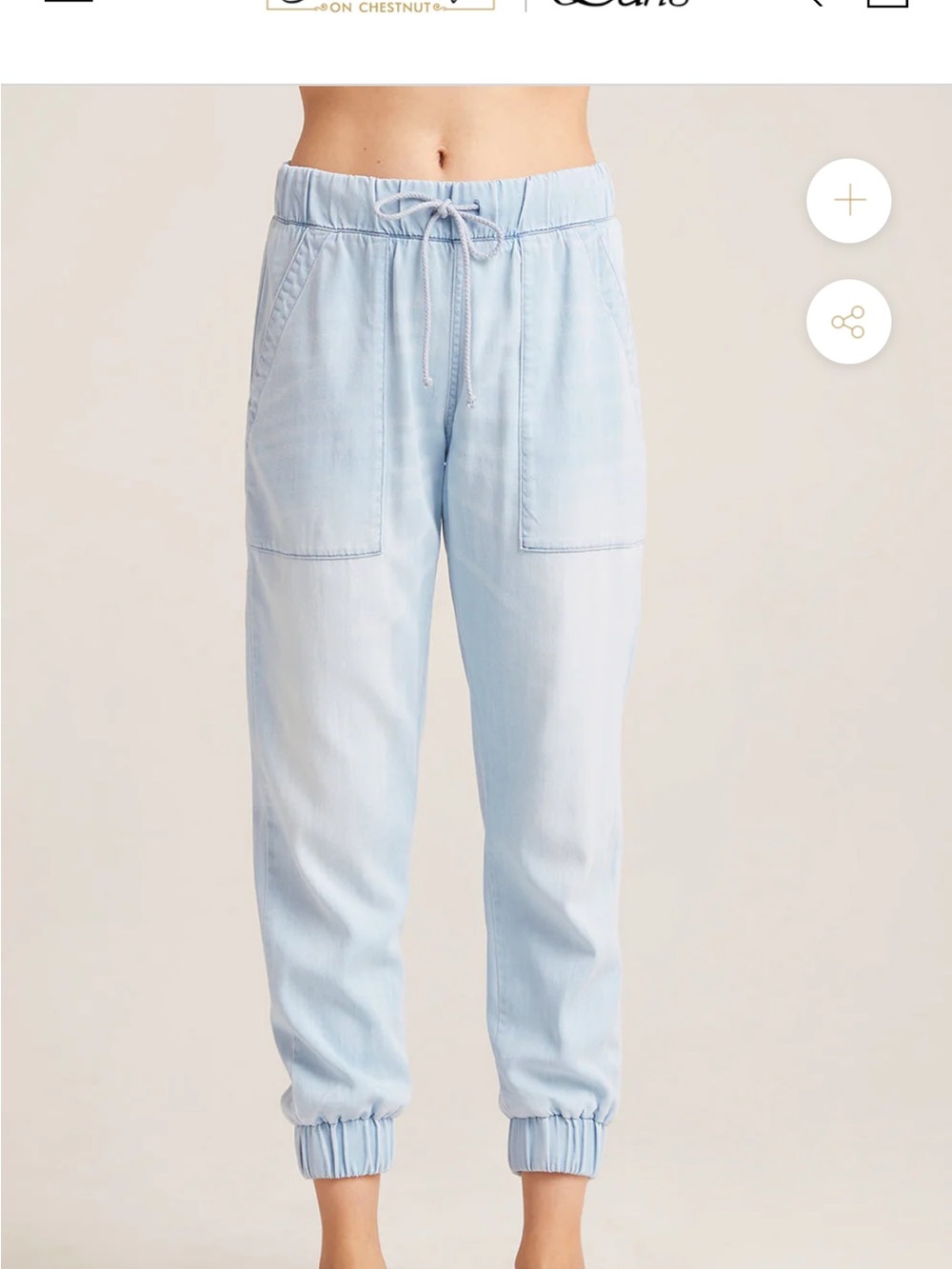 Bella Dahl Womens Pocket Jogger Sky Blue XS